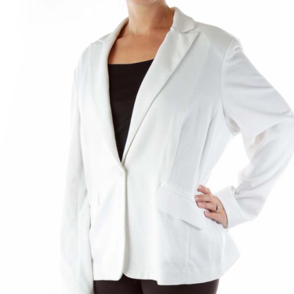 Jones New York White Buttoned Blazer - Picture 2 of 3